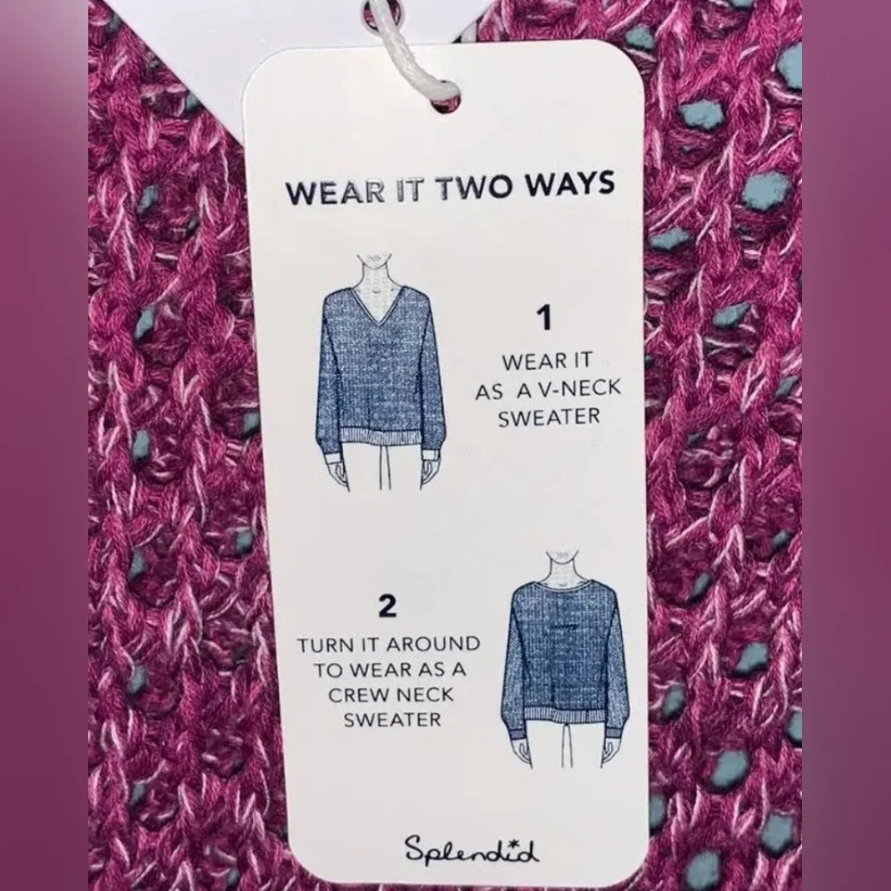 SPLENDID Reversible/Two Way Sweater, Size S